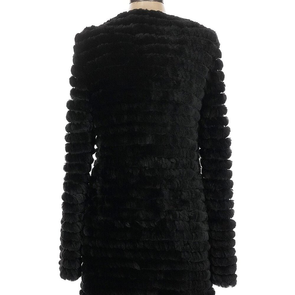 🖤 Adrienne Landau Real Rabbit Fur Knit Jacket Black Soft Mobwife Whimsigoth L - Picture 6 of 13